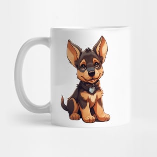 Cute Cartoon German Shepherd Puppy Dog Mug